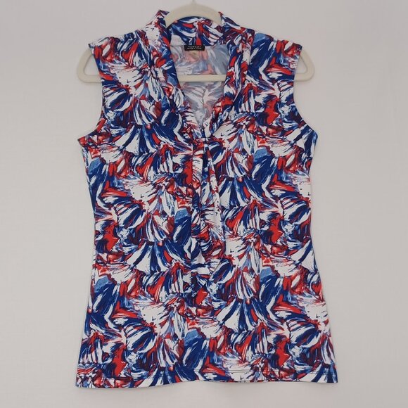 Tahari Tops - Women's Tahari All American 4th of July Red/White/Blue Sleeveless Blouse Size XS